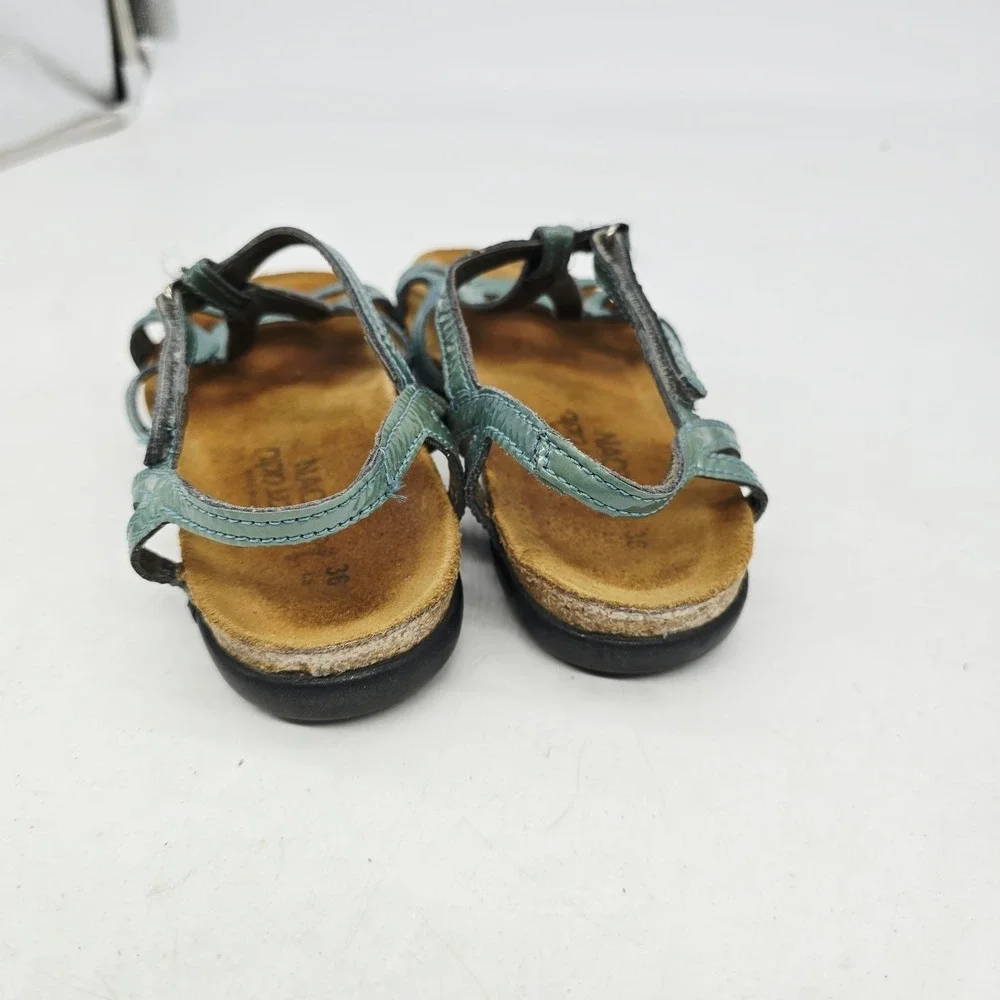 Naot Dorith Sandals Womens Size 5 (36) Leather Strappy Flat Comfort Shoes Teal
